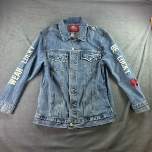 Lucky Brand Tomboy Denim Trucker Jean Jacket  “Be‎ Lucky” “Wear Lucky” Women’s M